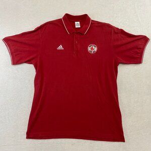 Vintage Boston Red Sox Adidas Polo Shirt Men's Large Red Short Sleeve